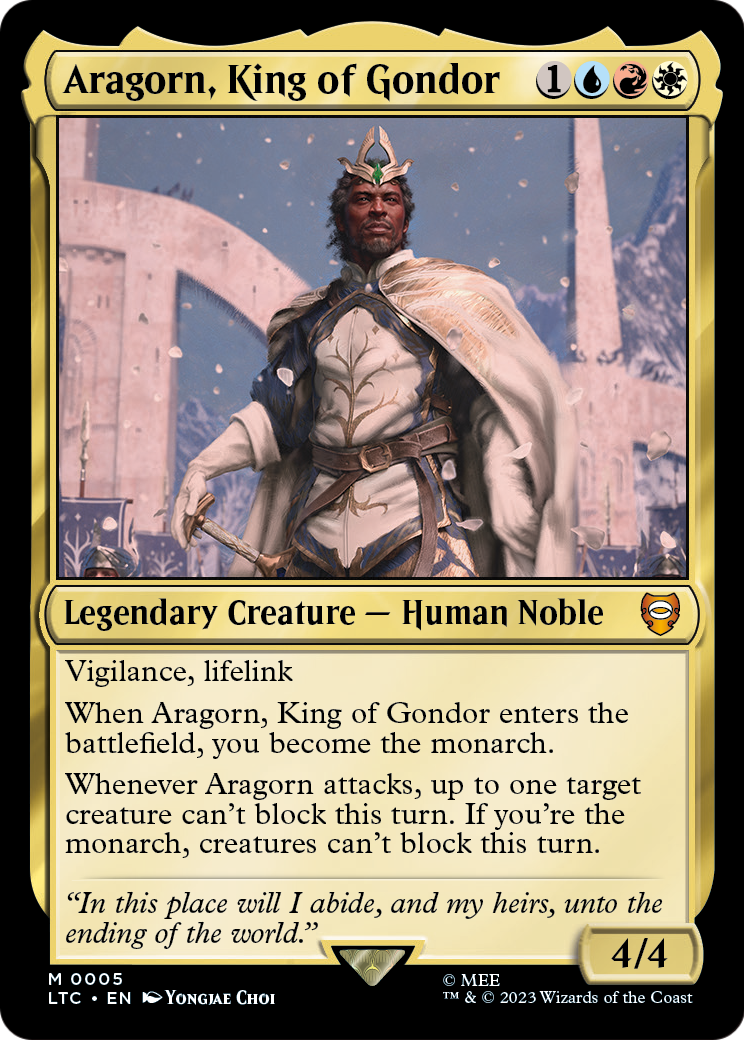 Aragorn, King of Gondor (LTC-005) [Tales of Middle-earth Commander] Foil