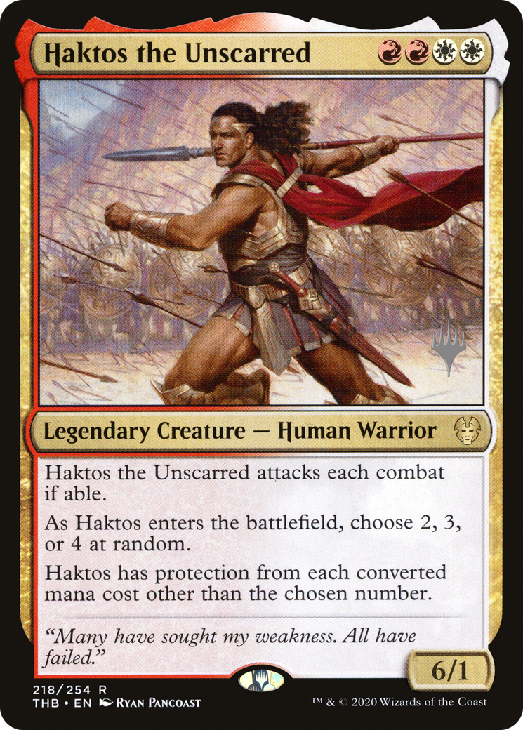Haktos the Unscarred (PPTHB-218) [Promo Pack: Theros Beyond Death Promos] Foil