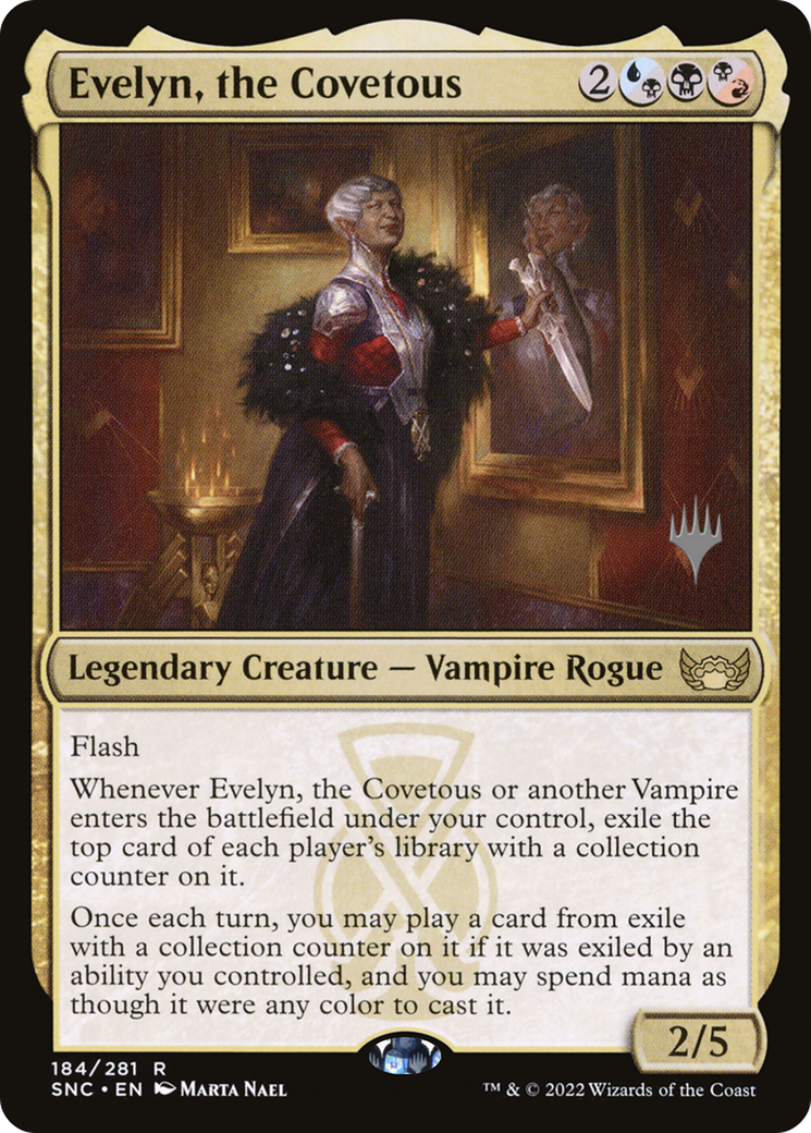 Evelyn, the Covetous (PPSNC-184) [Promo Pack: Streets of New Capenna Promos] Foil