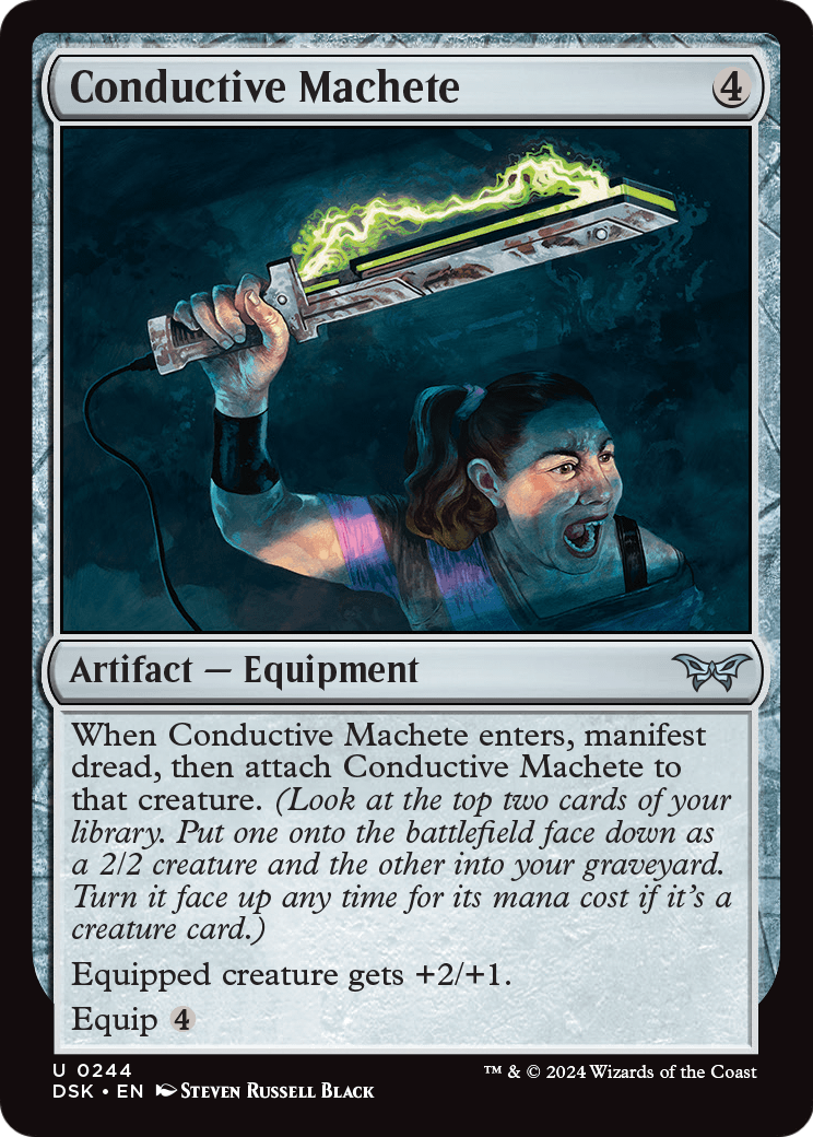 Conductive Machete (DSK-244) [Duskmourn: House of Horror] Foil