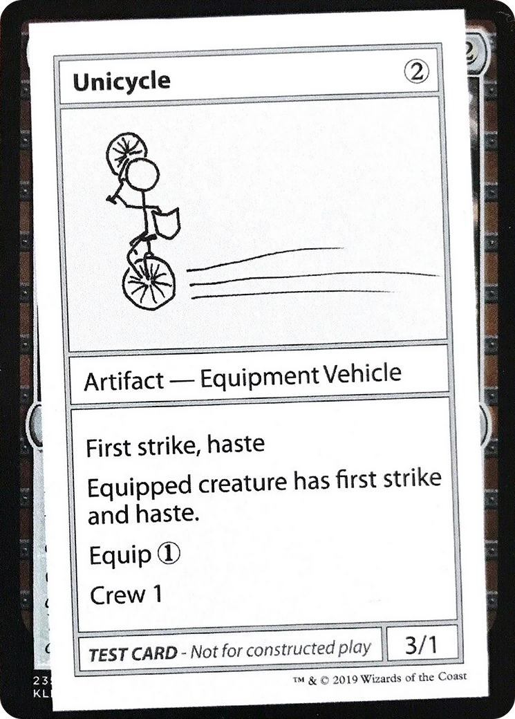 Unicycle (No PW Symbol) [Mystery Booster Playtest Cards 2021]