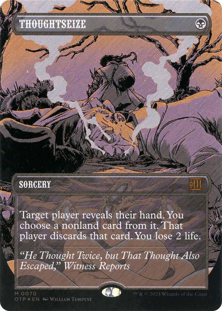 Thoughtseize (Textured Foil) (OTP-070) (Borderless) [Breaking News] Foil