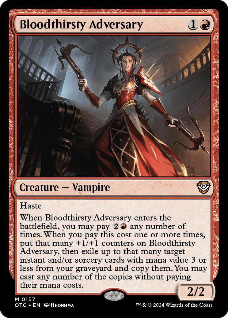 Bloodthirsty Adversary (OTC-157) [Outlaws of Thunder Junction Commander]