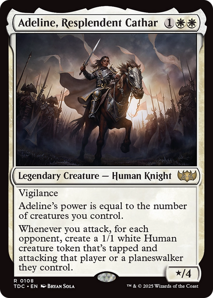 Adeline, Resplendent Cathar (TDC-108) [Commander: Tarkir: Dragonstorm]