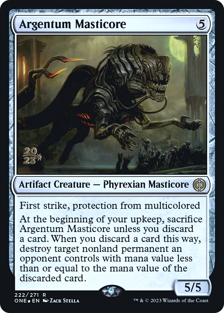 Argentum Masticore (PRE-222) [Phyrexia: All Will Be One Promos] Foil
