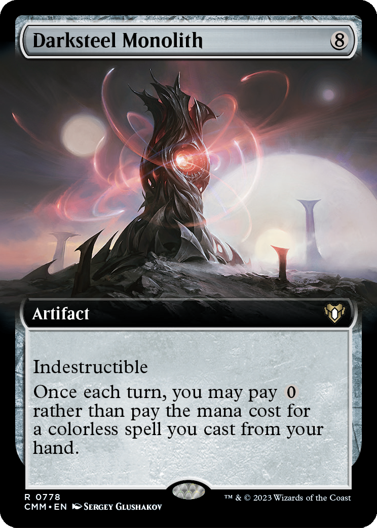 Darksteel Monolith (Extended Art) (CMM-778) [Commander Masters] Foil