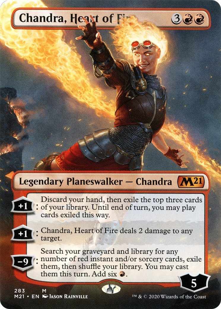 Chandra, Heart of Fire (Borderless) (M21-283) [Core Set 2021] Foil