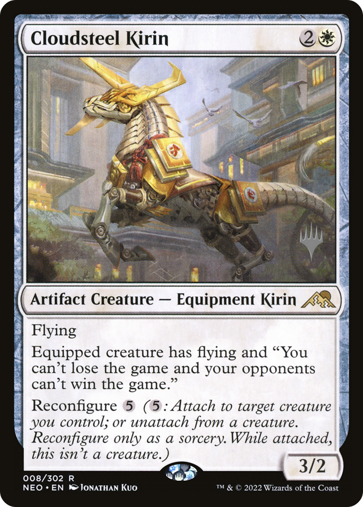 Cloudsteel Kirin (PPNEO-008) [Promo Pack: Kamigawa: Neon Dynasty Promos] Foil