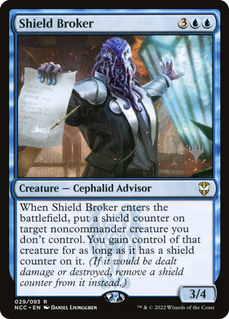 Shield Broker (PPSNC-029) [Promo Pack: New Capenna Commander Promos] Foil