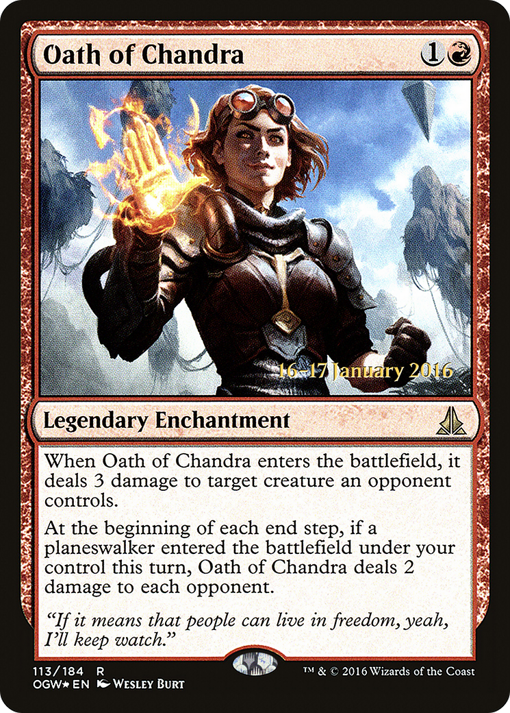 Oath of Chandra (PRE-113S) [Oath of the Gatewatch Promos] Foil