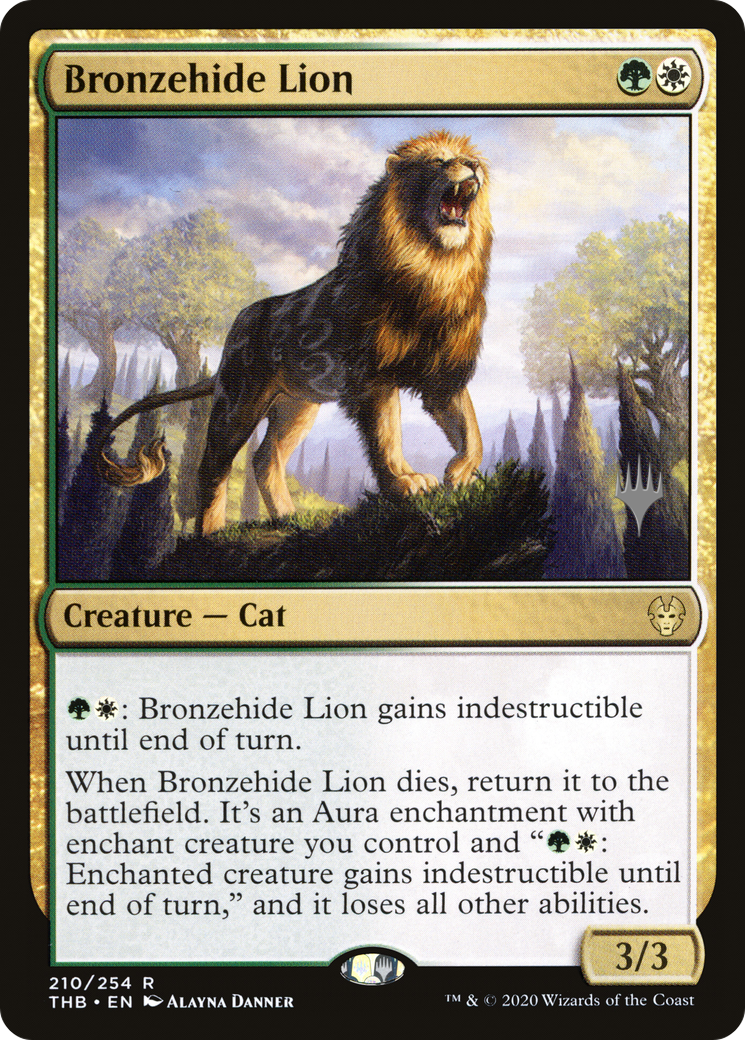 Bronzehide Lion (PPTHB-210) [Promo Pack: Theros Beyond Death Promos]