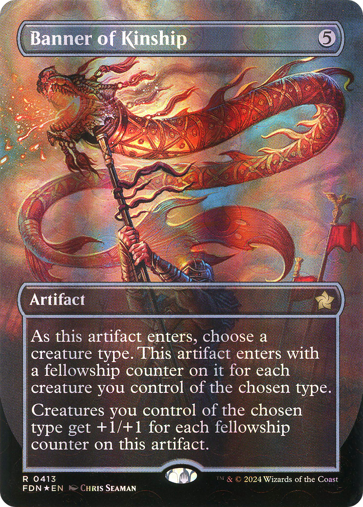 Banner of Kinship (Borderless) (Mana Foil) (FDN-413) [Foundations] Foil