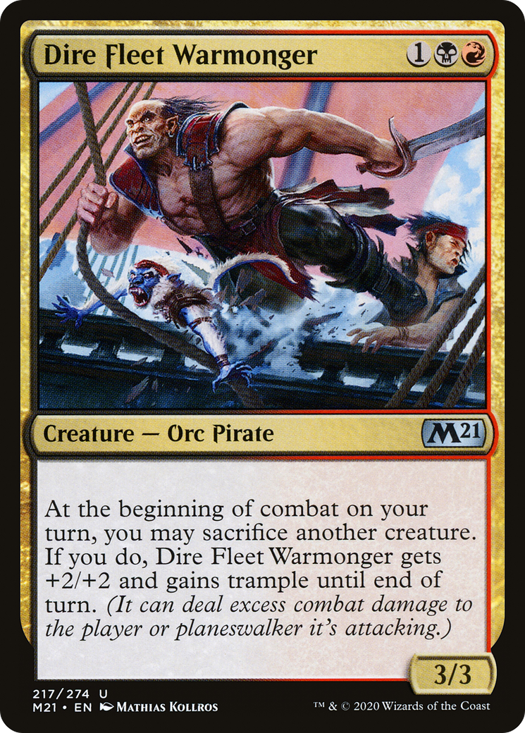 Dire Fleet Warmonger (M21-217) [Core Set 2021] Foil