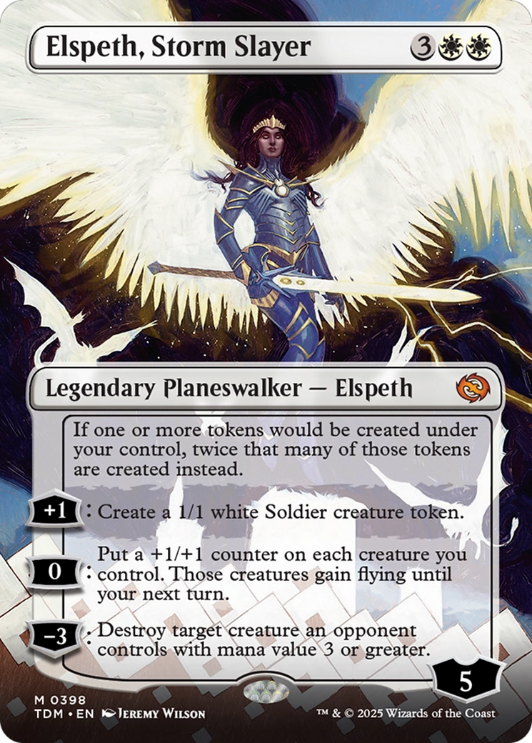 Elspeth, Storm Slayer (Borderless) (TDM-398) [Tarkir: Dragonstorm] Foil