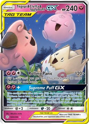 Togepi & Cleffa & Igglybuff GX (143/236) [SM  Cosmic Eclipse] Holofoil - Ultra Rare