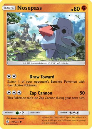 Nosepass (106/236) [SM  Cosmic Eclipse] Reverse Holofoil - Common