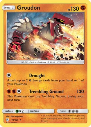 Groudon (113/236) [SM  Cosmic Eclipse] Reverse Holofoil - Rare