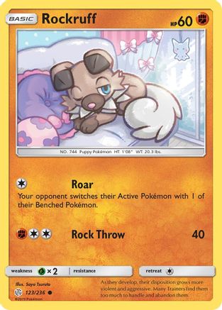 Rockruff (123/236) [SM  Cosmic Eclipse] Reverse Holofoil - Common