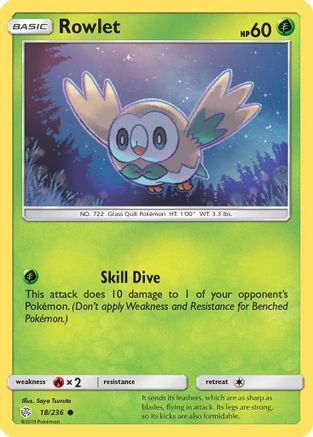 Rowlet (018/236) [SM  Cosmic Eclipse] Reverse Holofoil - Common