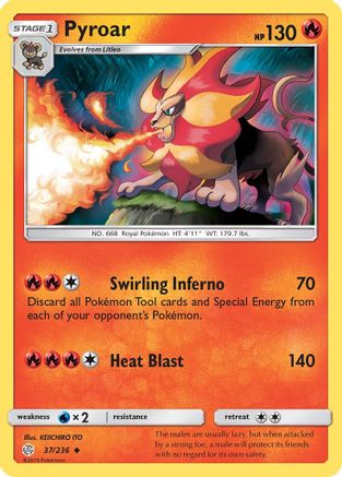 Pyroar (37/236) [SM  Cosmic Eclipse] Reverse Holofoil - Uncommon