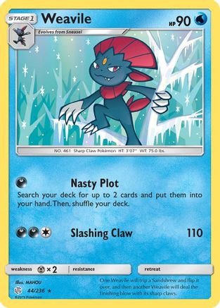 Weavile (44/236) [SM  Cosmic Eclipse] Reverse Holofoil - Rare