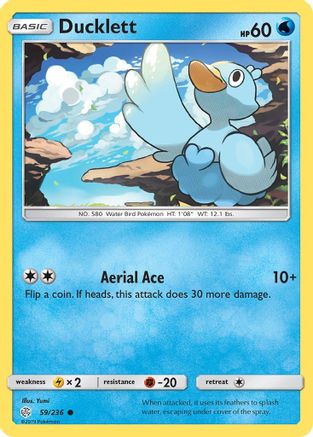 Ducklett (059/236) [SM  Cosmic Eclipse] Reverse Holofoil - Common