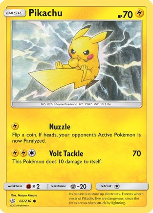 Pikachu (066/236) [SM  Cosmic Eclipse] Reverse Holofoil - Common