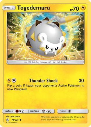 Togedemaru (074/236) [SM  Cosmic Eclipse] Reverse Holofoil - Common