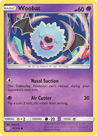 Woobat (087/236) [SM  Cosmic Eclipse] Reverse Holofoil - Common