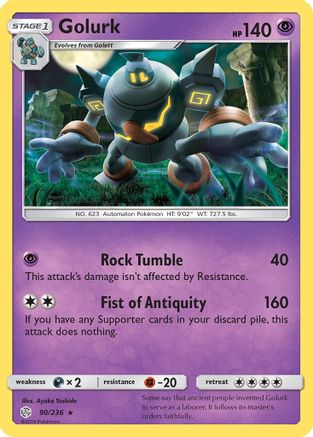 Golurk (090/236) [SM  Cosmic Eclipse] Reverse Holofoil - Rare