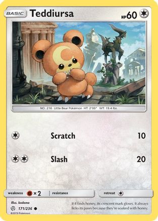 Teddiursa (171/236) [SM  Cosmic Eclipse] Reverse Holofoil - Common