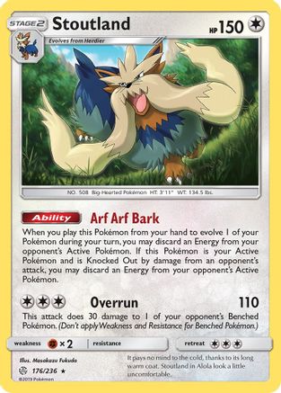 Stoutland (176/236) [SM  Cosmic Eclipse] Reverse Holofoil - Holo Rare