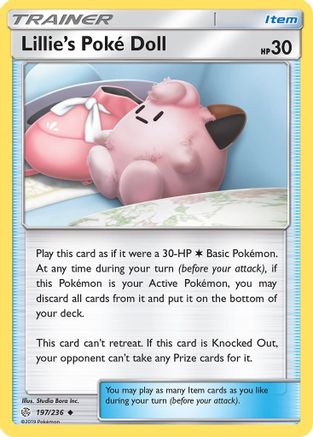 Lillie's Poke Doll (197/236) [SM  Cosmic Eclipse] Reverse Holofoil - Uncommon