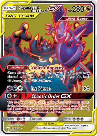 Naganadel & Guzzlord GX (Full Art) (223/236) [SM  Cosmic Eclipse] Holofoil - Ultra Rare