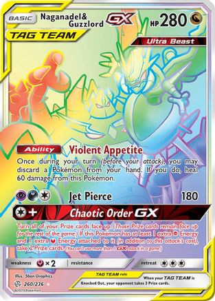 Naganadel & Guzzlord GX (Secret) (260/236) [SM  Cosmic Eclipse] Holofoil - Secret Rare