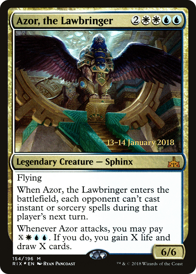 Azor, the Lawbringer (PRE-154S) [Rivals of Ixalan Promos] Foil