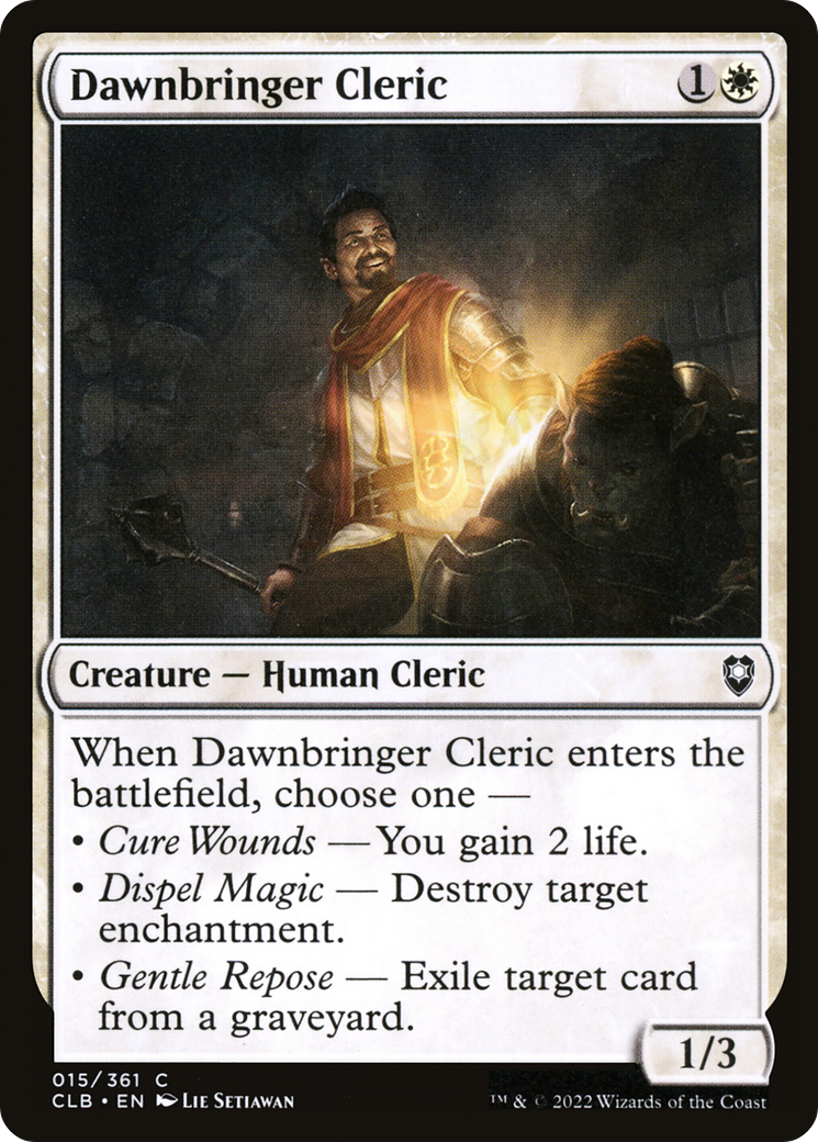 Dawnbringer Cleric (CLB-015) [Commander Legends: Battle for Baldur's Gate]