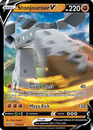 Stonjourner V (115/202) [SWSH01 Sword & Shield Base Set] Holofoil - Ultra Rare