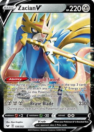Zacian V (138/202) [SWSH01 Sword & Shield Base Set] Holofoil - Ultra Rare