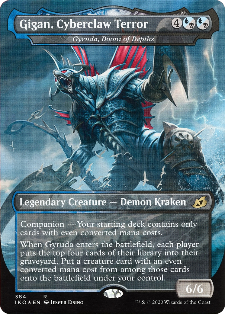 Gigan, Cyberclaw Terror - Gyruda, Doom of Depths (IKO-384) (Borderless) [Ikoria: Lair of Behemoths] Foil