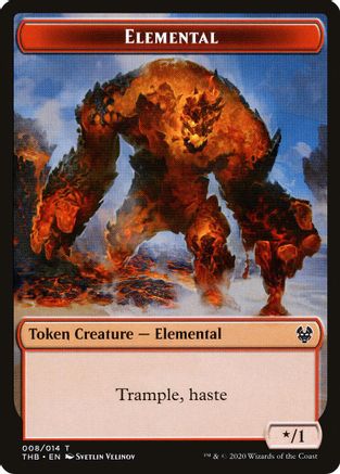 Elemental // Satyr Double-Sided Token (THB-8 // 9) [Theros Beyond Death Tokens] Foil