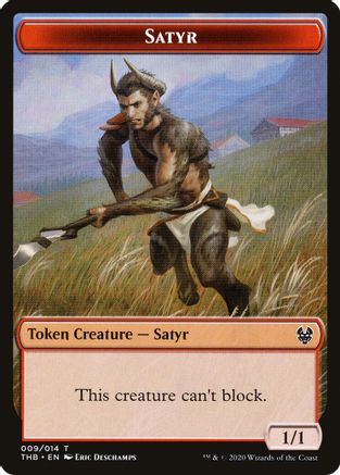 Satyr // Wolf Double-Sided Token (THB-9 // 11) [Theros Beyond Death Tokens] Foil