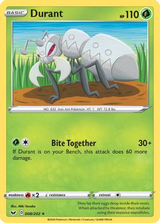Durant (008/202) [SWSH01 Sword & Shield Base Set] - Rare