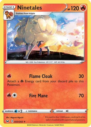 Ninetales (023/202) [SWSH01 Sword & Shield Base Set] Reverse Holofoil - Rare