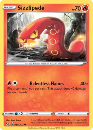 Sizzlipede (038/202) [SWSH01 Sword & Shield Base Set] - Common