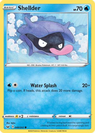 Shellder (040/202) [SWSH01 Sword & Shield Base Set] Reverse Holofoil - Common