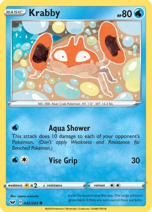 Krabby (042/202) [SWSH01 Sword & Shield Base Set] Reverse Holofoil - Common