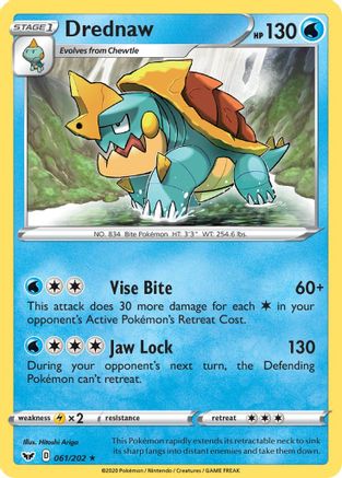 Drednaw (061/202) [SWSH01 Sword & Shield Base Set] Reverse Holofoil - Rare