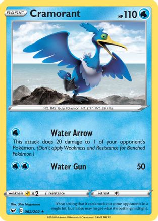 Cramorant (062/202) [SWSH01 Sword & Shield Base Set] - Rare
