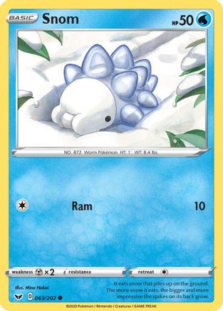Snom (063/202) [SWSH01 Sword & Shield Base Set] Reverse Holofoil - Common